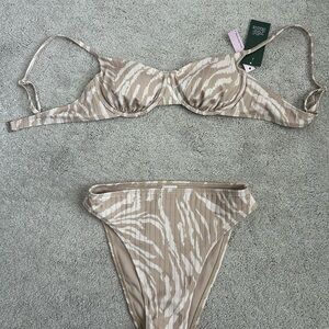 Wild Fable Tan Zebra Bikini Set